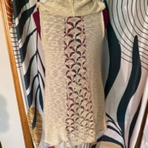 Women's Beldini Beige Sleeveless Cardigan Size S